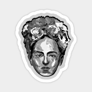 Frida Black and White Magnet