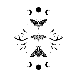 Death Head Moth Night-Black T-Shirt