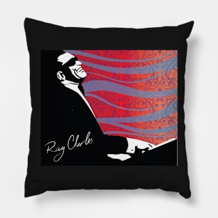 retro RAY CHARLES digital illustration Pillow