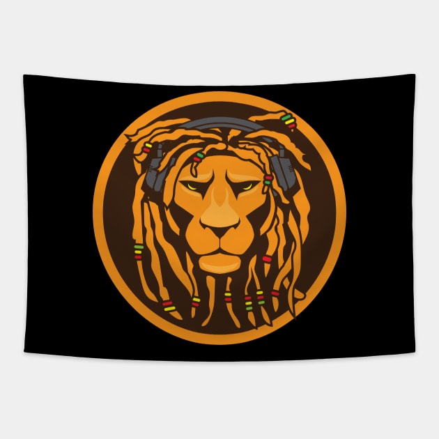 Rasta Lion Face Tapestry by Baggss