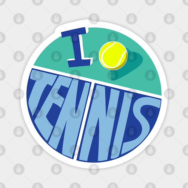 Cool Vintage Style I Love Tennis Tee Magnet by YourGoods