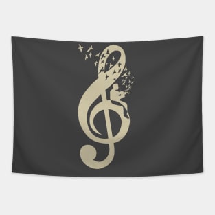 Treble Clef -  Music Violin - Vintage Tapestry