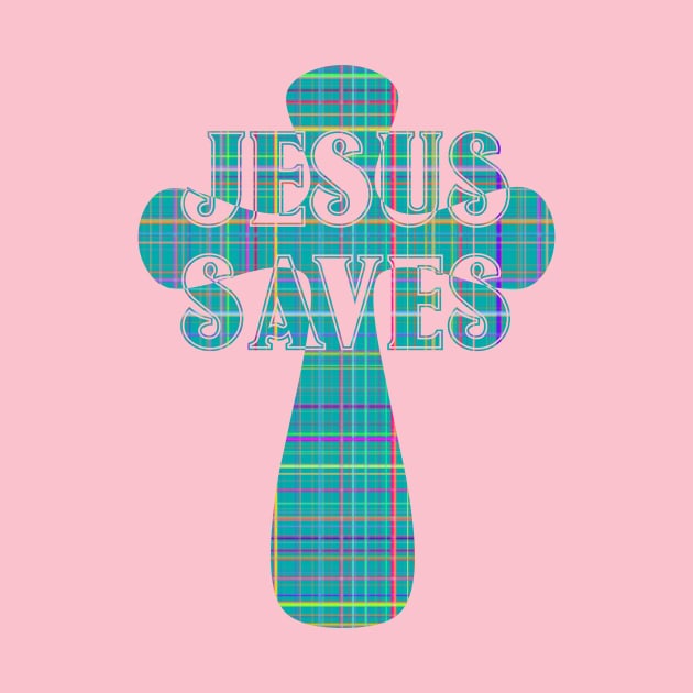 Jesus Saves Decorative Cross by AlondraHanley
