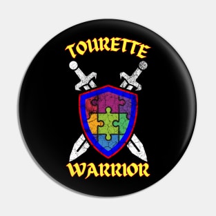 Tourette Warrior Puzzle Shield Pin