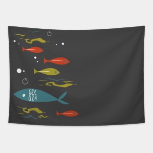 Mid Century Fish (front only) Tapestry