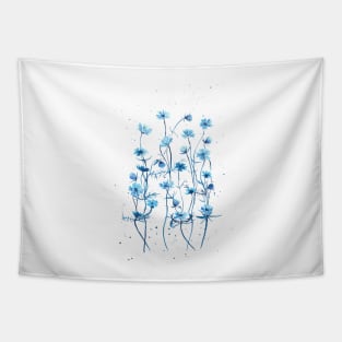 Blue cosmos flowers Tapestry