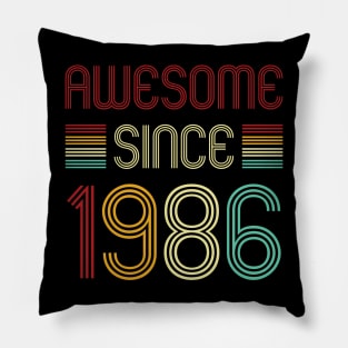 Vintage Awesome Since 1986 Pillow