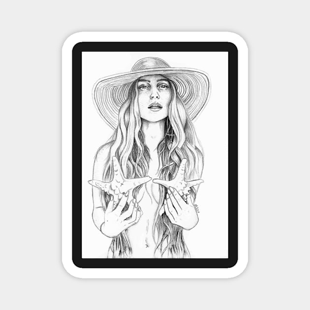 Perrie Edwards Starfish Drawing Magnet by lureason