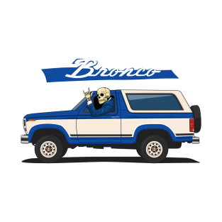 Truck bronco 1986 f150 xlt 4x4 skull metal blue navy T-Shirt