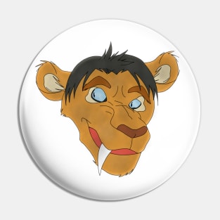 Anthro lion face Pin