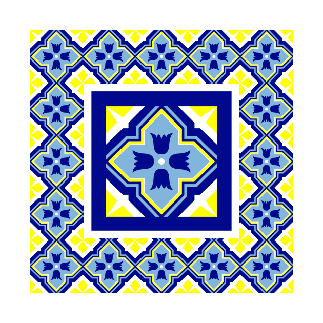 Charming Azulejo Country Quilt Pattern by Makanahele