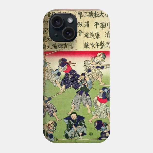 Kendo "Swordsmanship" by Tsukioka Yoshitoshi (月岡芳年) _02 Phone Case by Mosaicblues