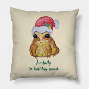 Christmas Frog in holiday mood Pillow