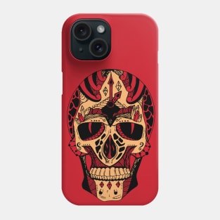 Red and Cream Time Skull Phone Case