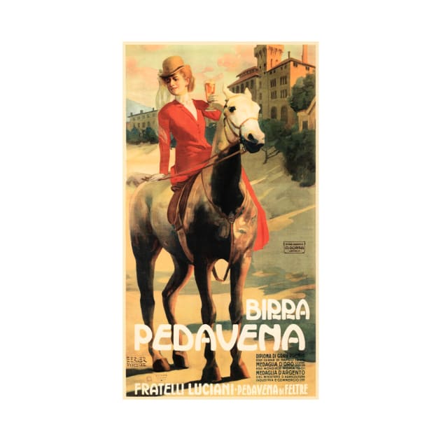 BIRRA PEDAVENA 1910 by Artist Erich Erler Vintage Italian Beer Advertisement by vintageposters