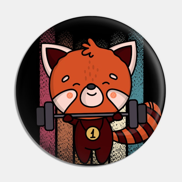 THE STRUGGLE IS REAL - Funny Red Panda GYM Funny Red Panda Sarcastic Quote Pin by Grun illustration 