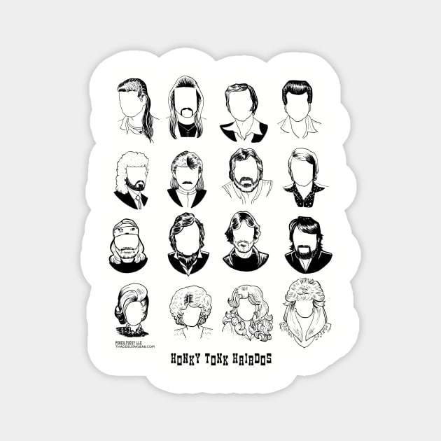 Honky Tonk Hairdos Magnet by Penciltucky