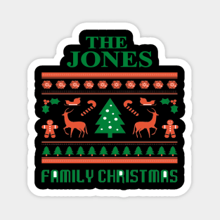 Family Christmas - Groovy Christmas JONES family, Family Christmas T-shirt, Pjama T-shirt Magnet