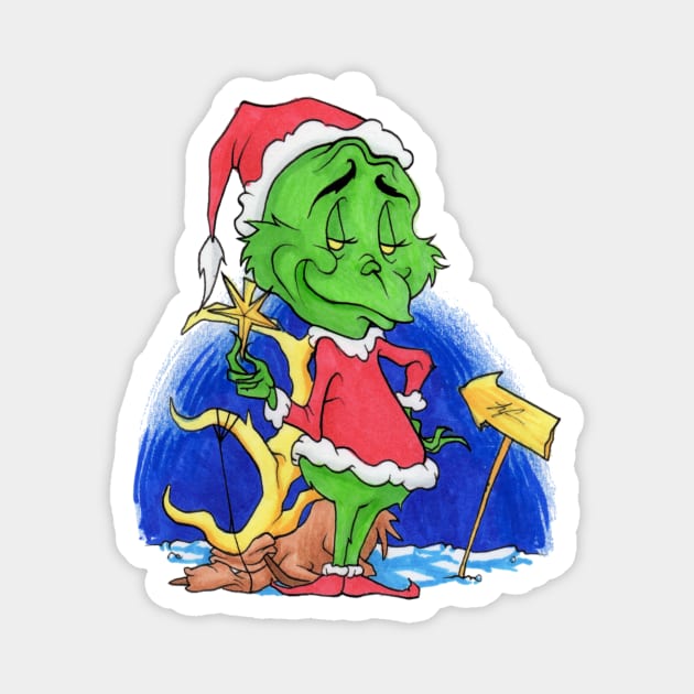 The Grinch Peep Magnet by RevxArt