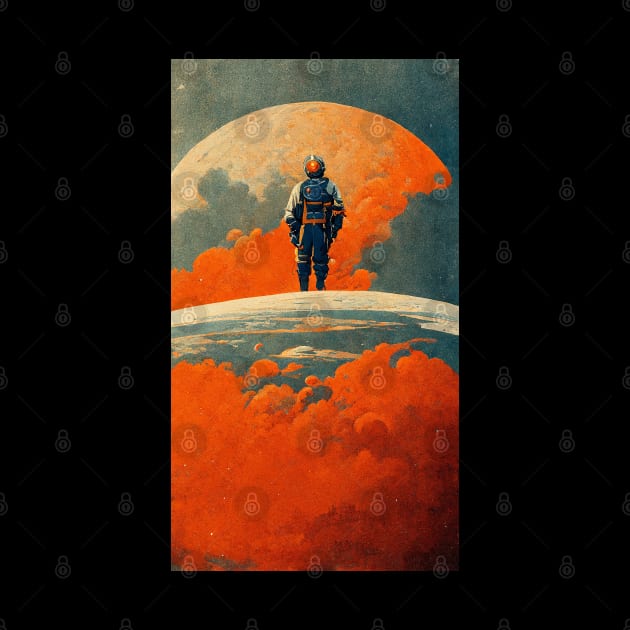 On Top of the World Retro Sci fi Design by JoshWhiteArt