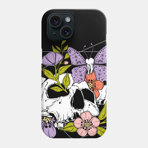 Skulls, flowers and tooth fairies Phone Case by Von Kowen