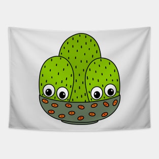 Cute Cactus Design #309: Cacti Bunch In A Bowl Planter Tapestry