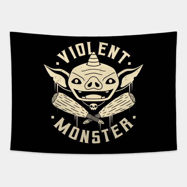 Violent Monster Tapestry by Alundrart