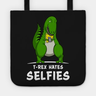 T-Rex Dinosaur Hates Selfies Comedy Tote