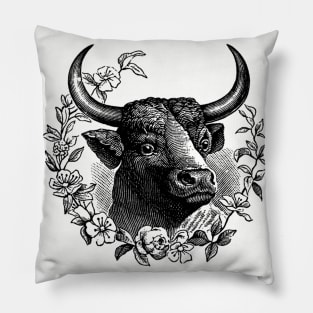 Beautiful horned cow Pillow