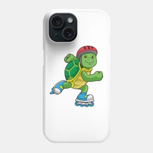 Turtle as Skater with Inline skates & Helmet Phone Case