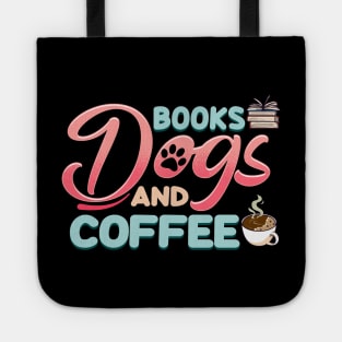 Cute & Funny Books Dogs and Coffee Bookworm Tote