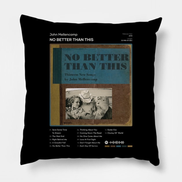 John Mellencamp - No Better Than This Tracklist Album Pillow by 80sRetro