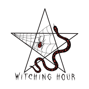 The Witching Hour Pentagram with Snake and Spider T-Shirt