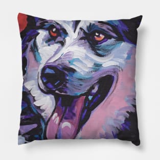 Alaskan Malamute bright colorful pop art Pillow