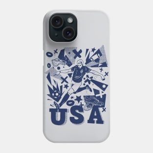 Vintage United States Soccer Player 2022 Grunge Football Phone Case