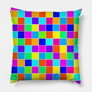 Random Colorful Squares With White Lines Pillow