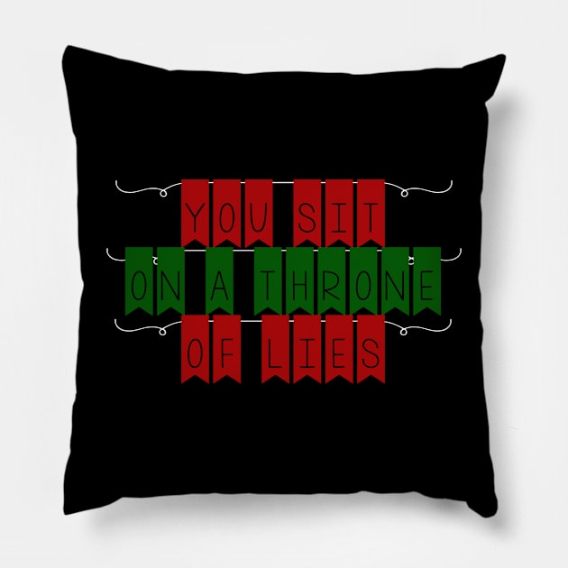 Throne Of Lies Elf Quote Christmas Knit Pillow by Angel arts