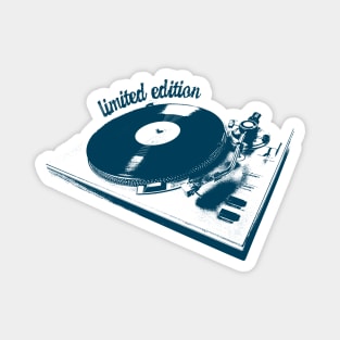 Blue Turntable And Vinyl Record Illustration Magnet