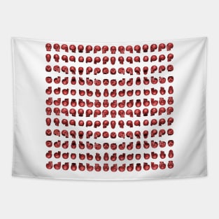 Skull Army Red Tapestry