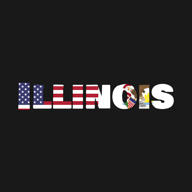 Illinois State Flag/America Flag Logo by ElevenGraphics