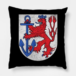 Dusseldorf / Germany Faded Style Coat of Arms Design Pillow