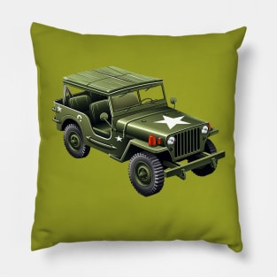 Army Jeep Isometric View Pillow