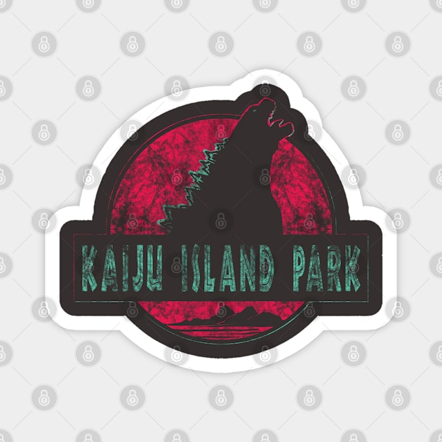 Kaiju Island Park (distressed) Magnet by Doc Multiverse Designs