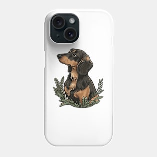 vintage long haired dachshund Phone Case