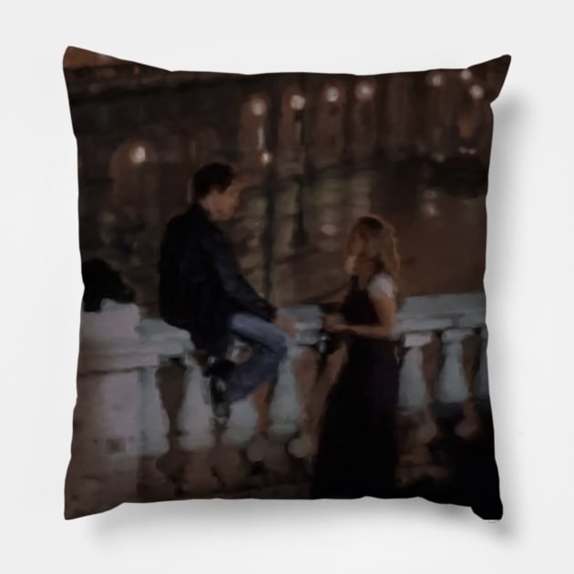 BEFORE SUNRISE FILM BALCONY PAINTING Pillow by aplinsky