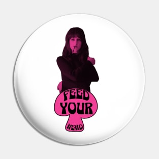 Feed Your Head (Black and Hot Pink) Pin