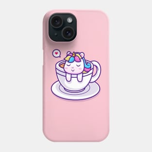 Cute Unicorn Sleeping In Cup Coffee Cartoon Phone Case