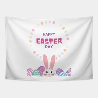 Happy Easter Day bunny and eggs 2023 Tapestry