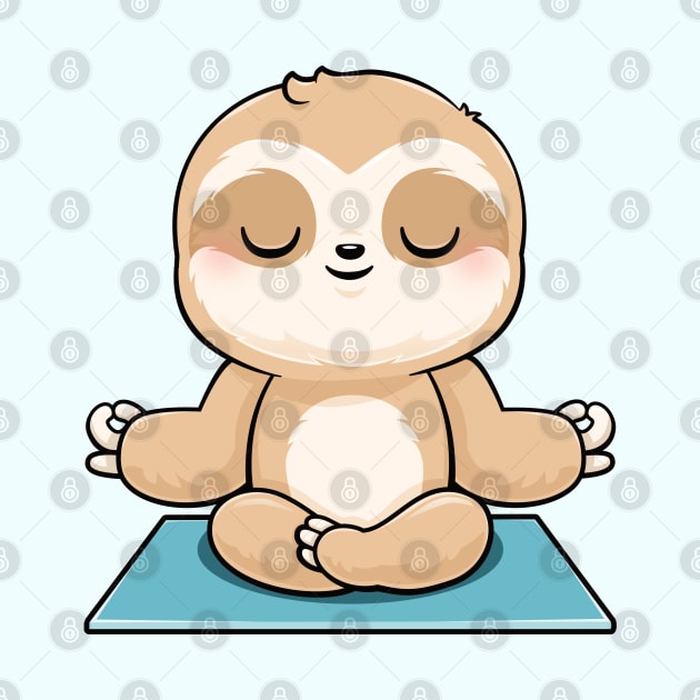 Cute Sloth Meditating by PnJ