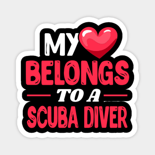 My heart belongs to a scuba diver Magnet